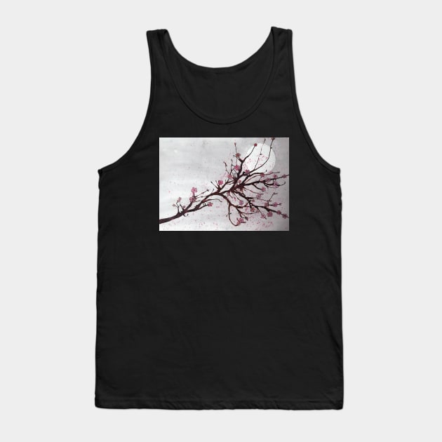 Cherry Blosson Tree Tank Top by PANDOXart